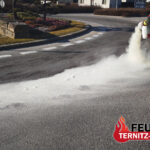 Lange Ölspur sorgt für mehr als eine Stunde Feuerwehreinsatz in Pottschach